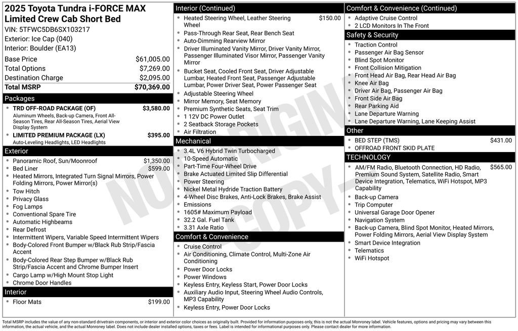 Used 2025 Toyota Tundra Limited w/ TRD Off-Road Package image 31