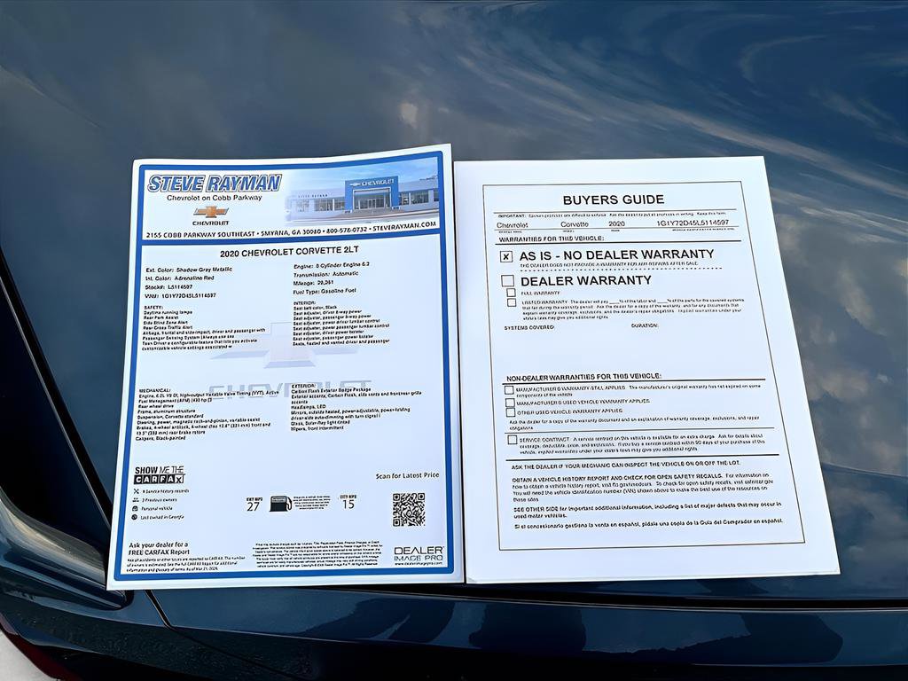 Certified 2020 Chevrolet Corvette Stingray Preferred Cpe w/ 2LT Preferred Equipment Group image 27