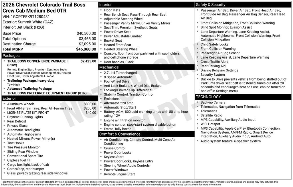 New 2026 Chevrolet Colorado Trail Boss AWD/4WD image 6