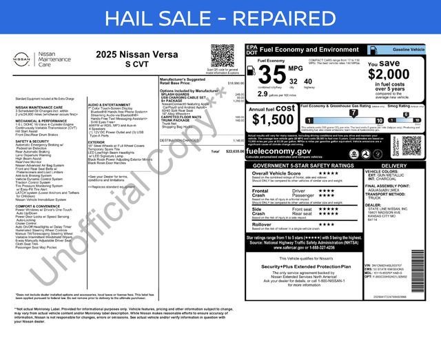 Certified 2025 Nissan Versa S w/ S Plus Package image 3