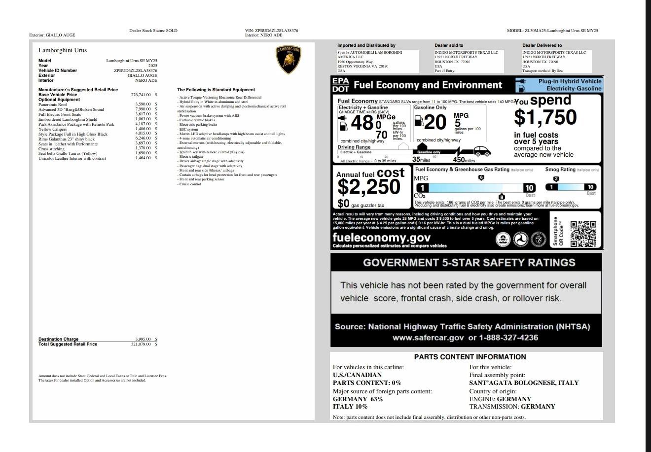 Used 2025 Lamborghini Urus SE AWD/4WD image 30