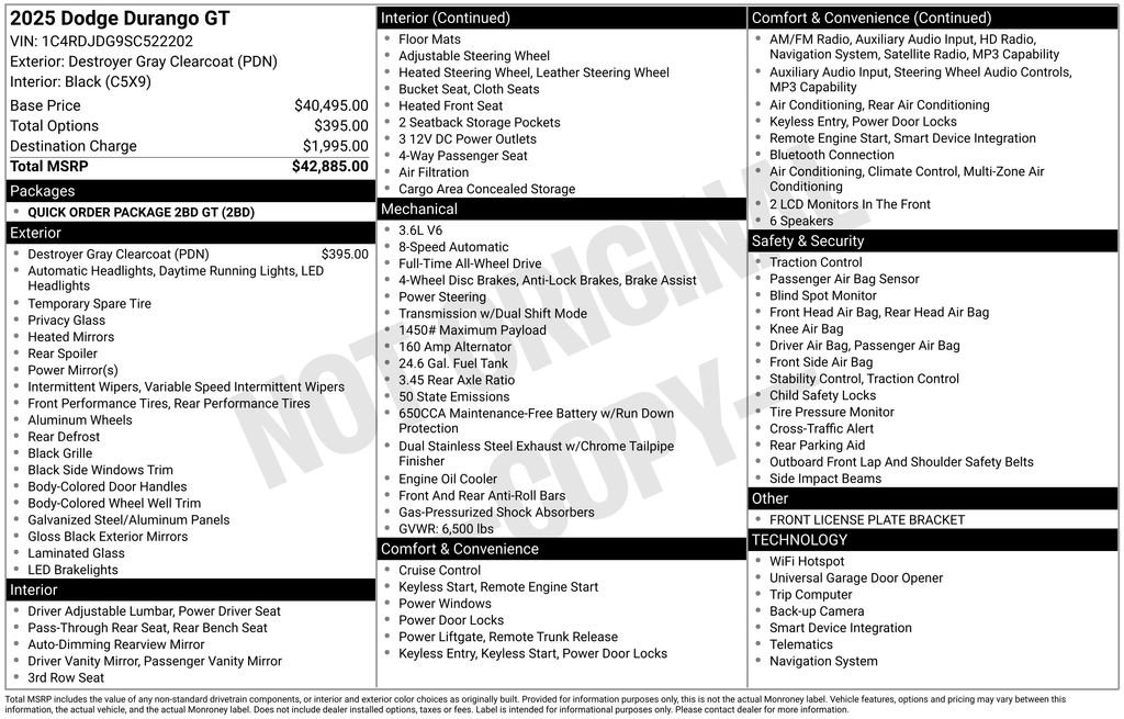 Certified 2025 Dodge Durango GT image 44