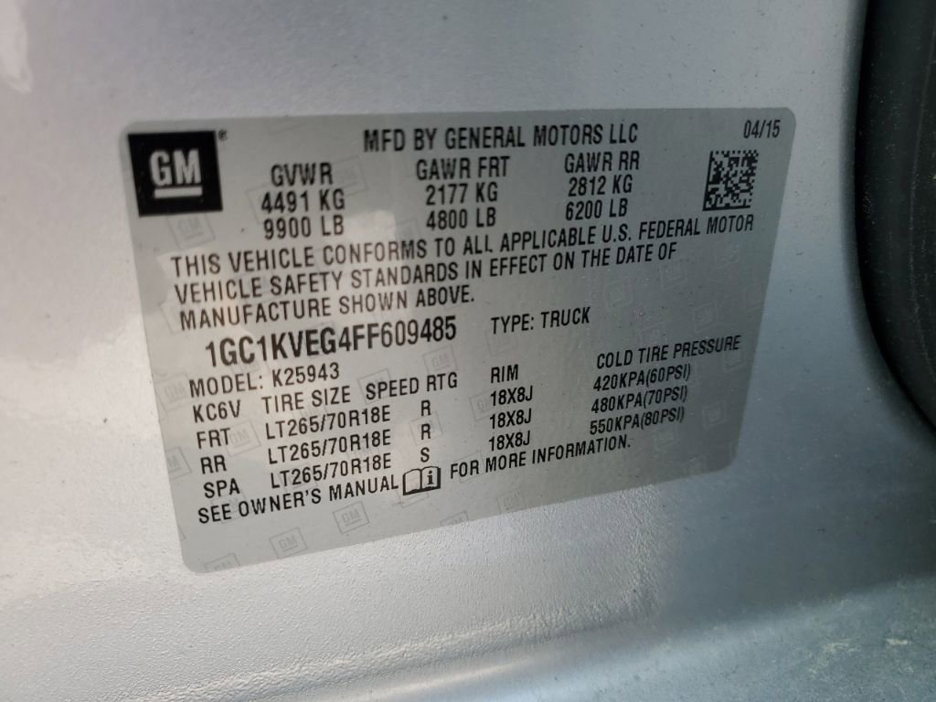 Used 2015 Chevrolet Silverado 2500 LT w/ LT Convenience Package AWD/4WD image 9
