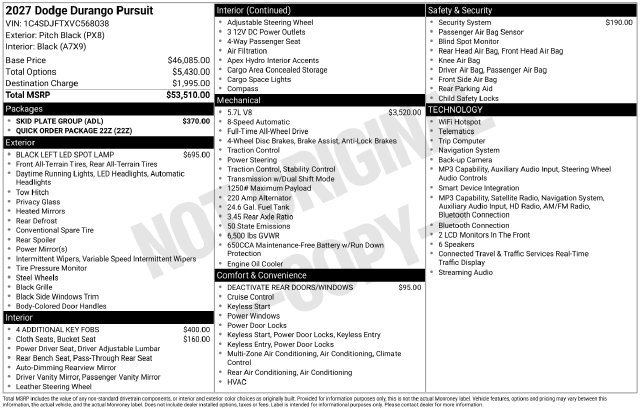New 2027 Dodge Durango AWD w/ Skid Plate Group image 4