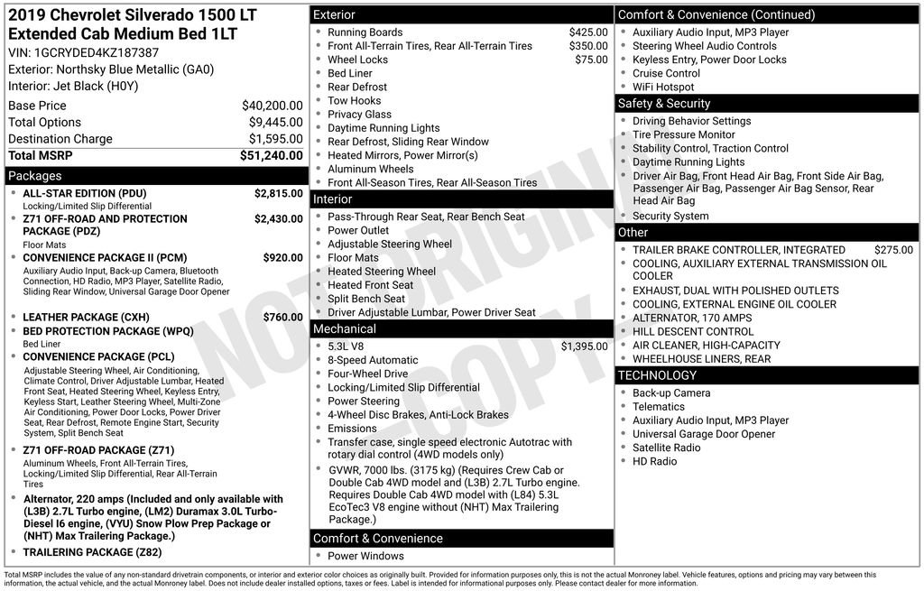 Used 2019 Chevrolet Silverado 1500 LT w/ All-Star Edition image 2