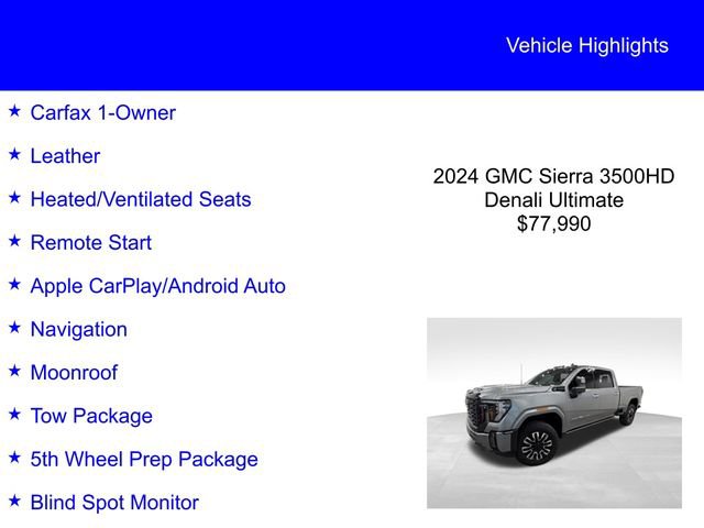 Used 2024 GMC Sierra 3500 Denali Ultimate AWD/4WD image 2
