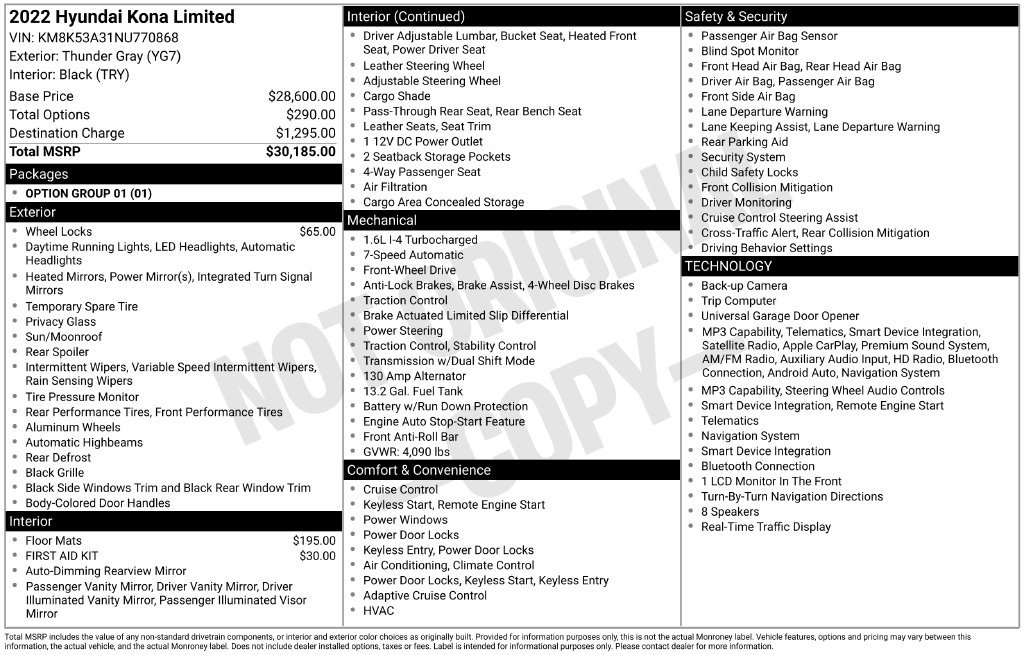 Used 2022 Hyundai Kona Limited FWD image 22