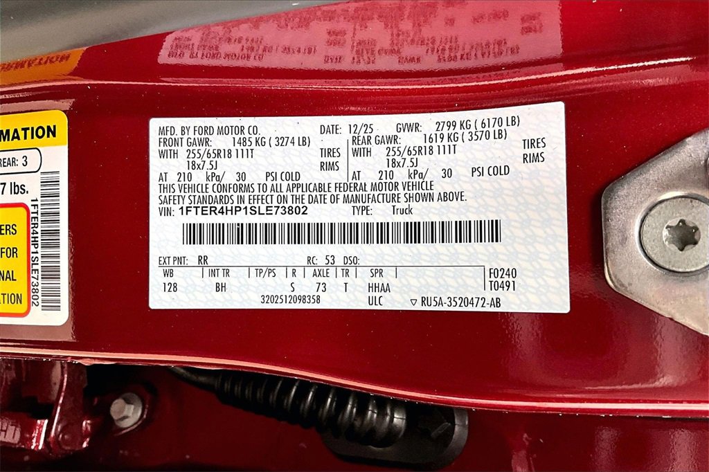 New 2025 Ford Ranger XLT w/ Equipment Group 301A High image 9