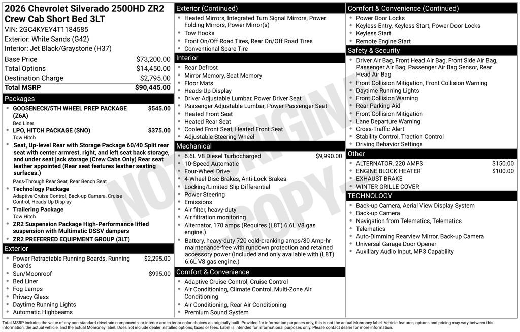 New 2026 Chevrolet Silverado 2500 ZR2 AWD/4WD image 17