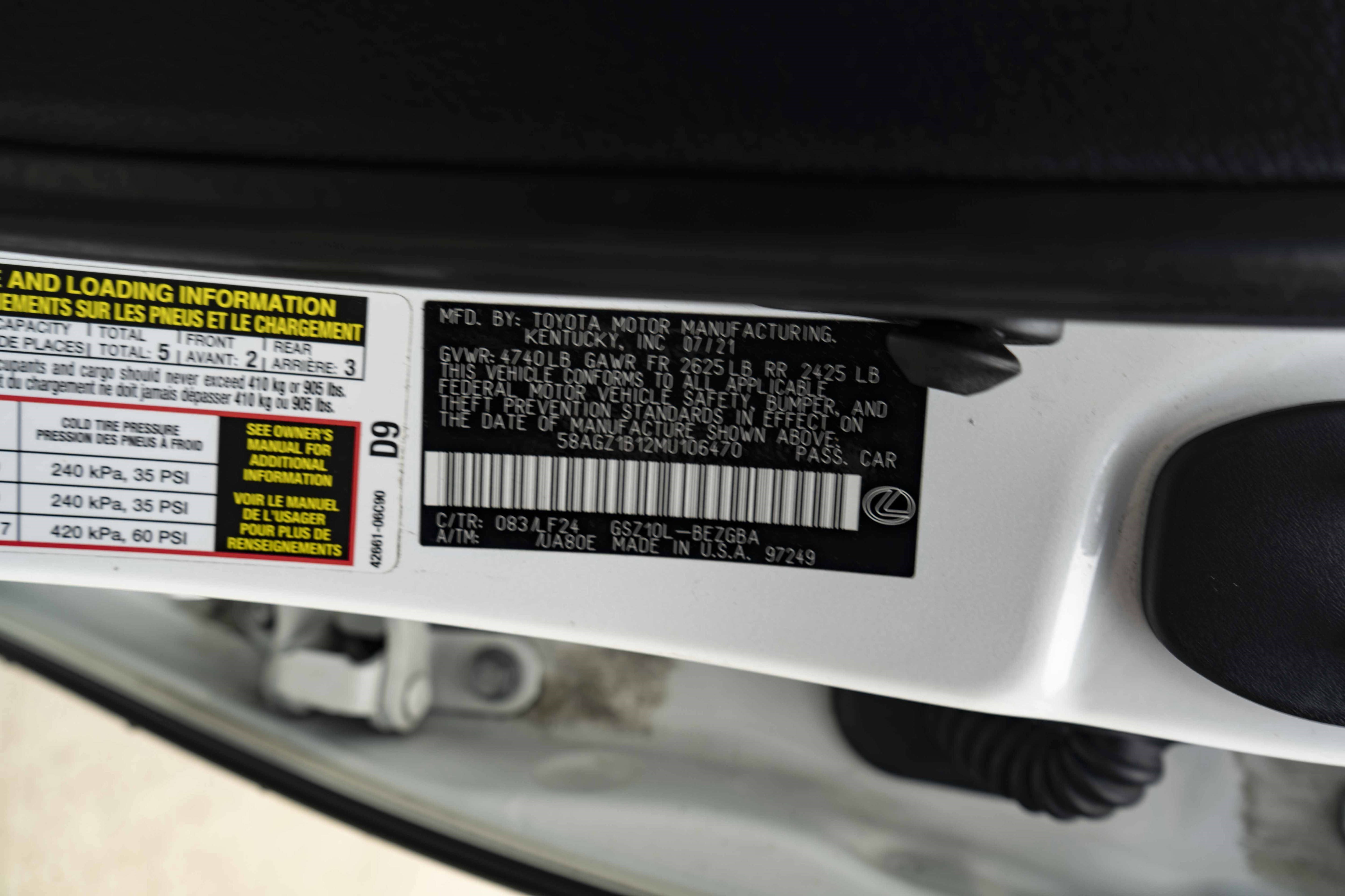 Used 2021 Lexus ES 350 F Sport w/ Accessory Package FWD image 49