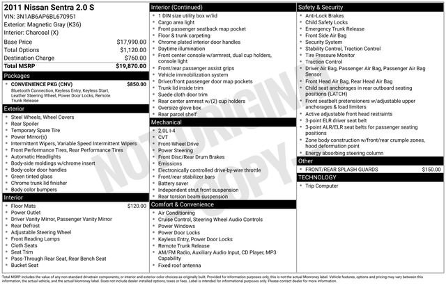 Used 2011 Nissan Sentra 2.0 S w/ Convenience Pkg image 4