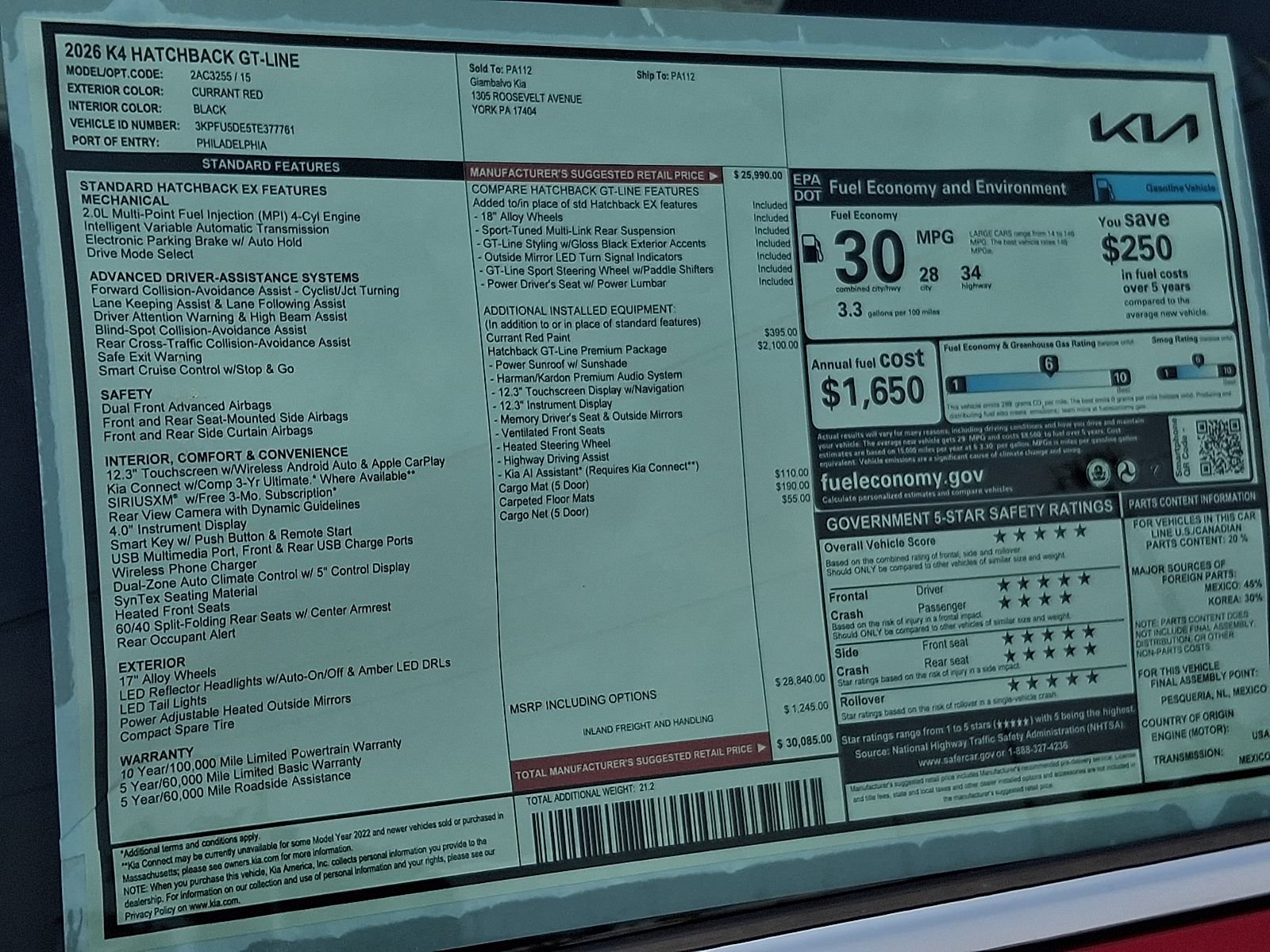 New 2026 Kia K4 GT-Line w/ GT-Line Premium Package FWD image 23