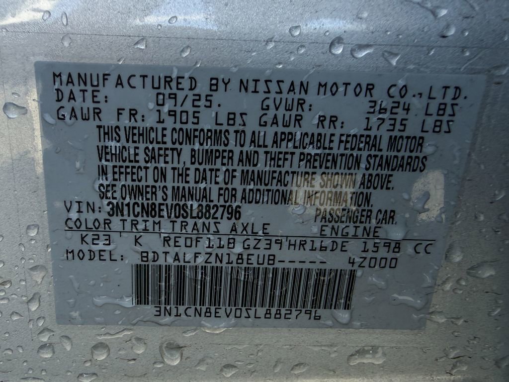 Certified 2025 Nissan Versa SV w/ Trunk Package image 22