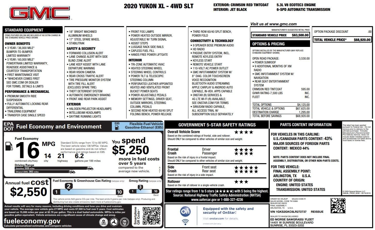 Used 2020 GMC Yukon XL SLT w/ Open Road Package image 41