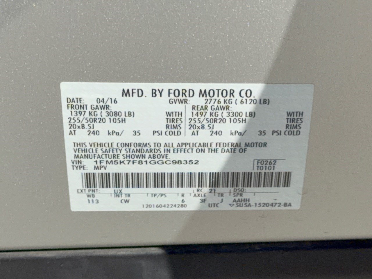 Used 2016 Ford Explorer Limited w/ Equipment Group 301A FWD image 31