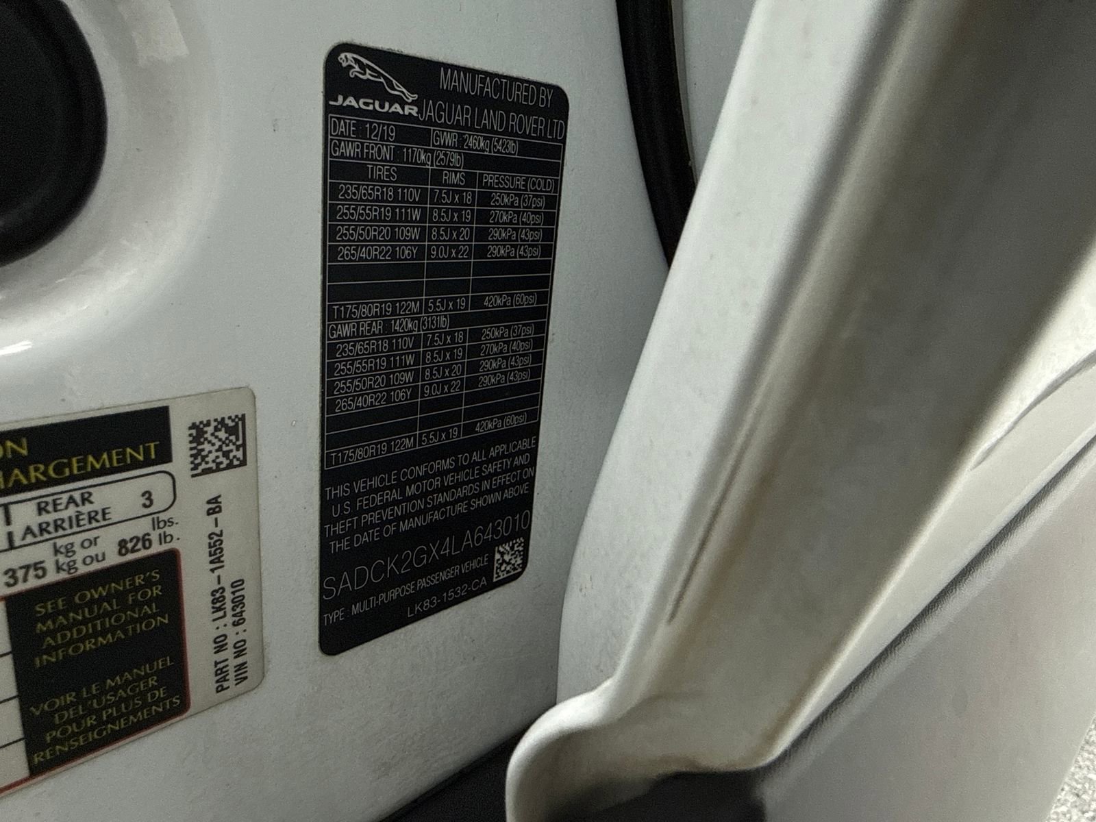 Used 2020 Jaguar F-PACE Prestige image 51