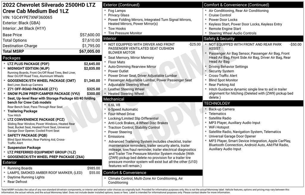 Used 2022 Chevrolet Silverado 2500 LTZ w/ LTZ Plus Package AWD/4WD image 31