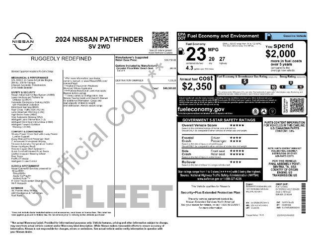 Used 2024 Nissan Pathfinder SV FWD image 2