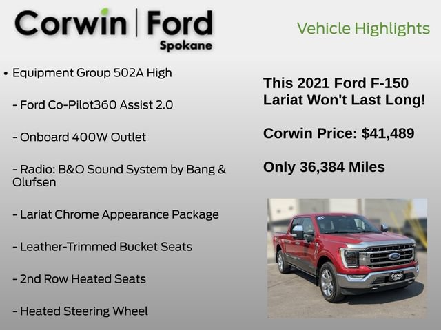 Used 2021 Ford F150 Lariat w/ Equipment Group 502A High AWD/4WD image 7