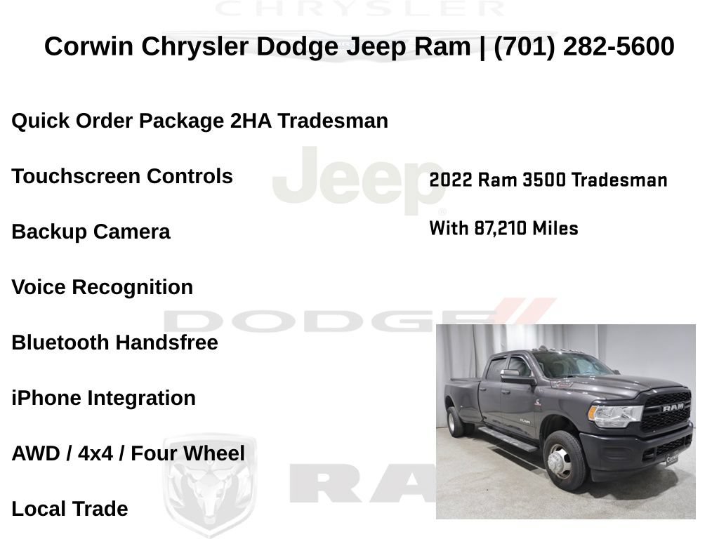 Certified 2022 RAM 3500 Tradesman AWD/4WD image 6