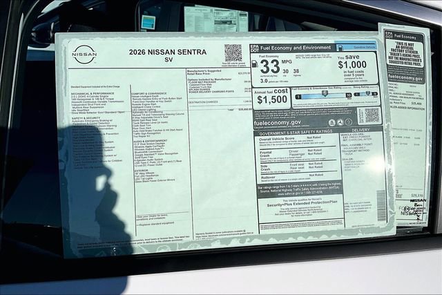 New 2026 Nissan Sentra SV w/ Floor Mat Package image 12