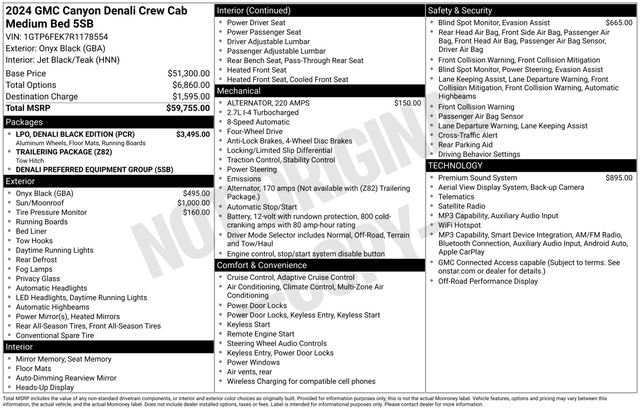 Used 2024 GMC Canyon Denali w/ LPO, Denali Black Edition AWD/4WD image 7