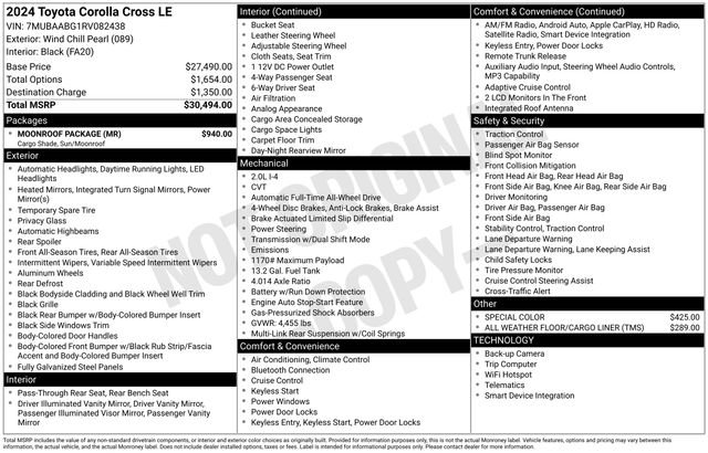 Used 2024 Toyota Corolla Cross LE w/ Moonroof Package