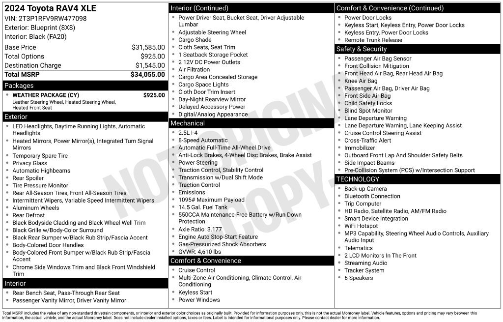 Used 2024 Toyota RAV4 XLE w/ Weather Package AWD/4WD image 14