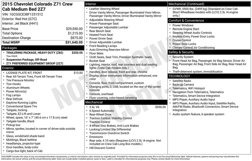 Used 2015 Chevrolet Colorado Z71 RWD image 4