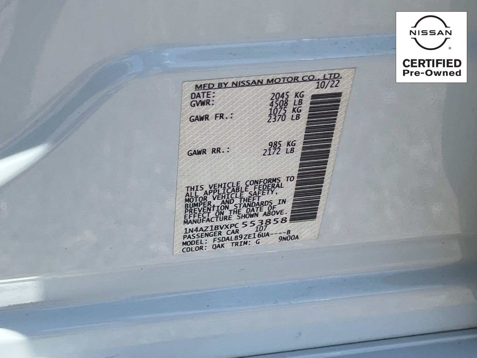 Certified 2023 Nissan Leaf S w/ Protection Package FWD image 29