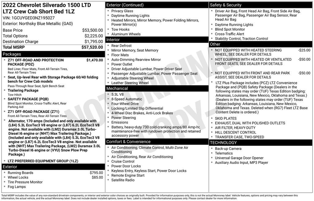 Used 2022 Chevrolet Silverado 1500 LTZ AWD/4WD image 2