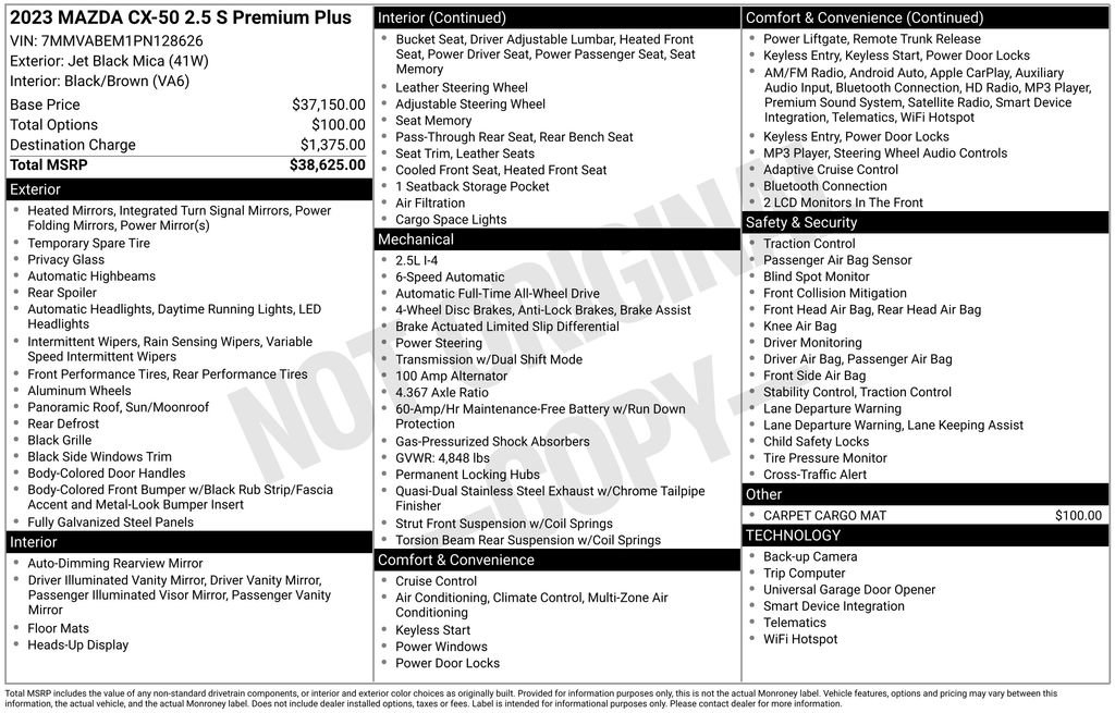 Used 2023 MAZDA CX-50 AWD 2.5 S w/ Premium Plus Pkg image 7