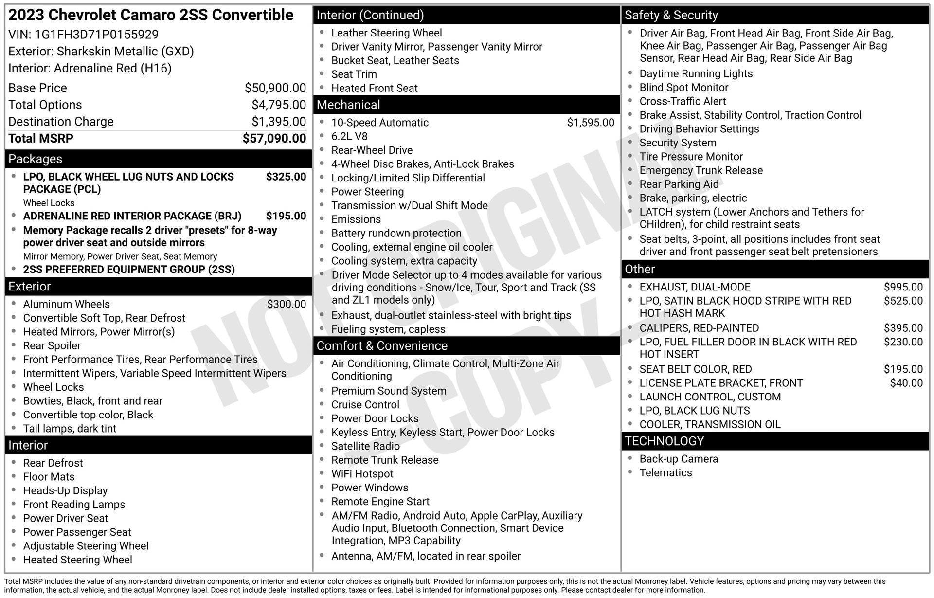 Used 2023 Chevrolet Camaro SS RWD image 40