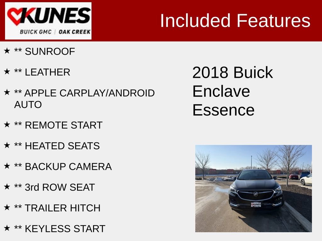 Used 2018 Buick Enclave Essence w/ Trailering Package image 2