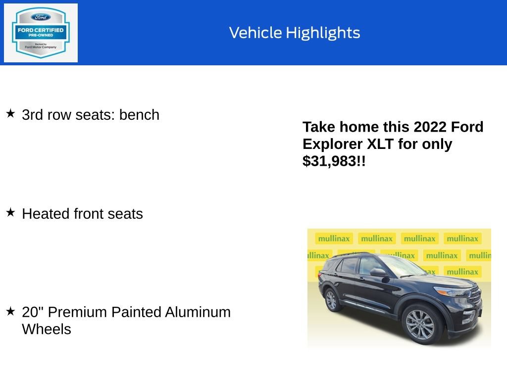 Used 2022 Ford Explorer XLT w/ Equipment Group 202A AWD/4WD image 20