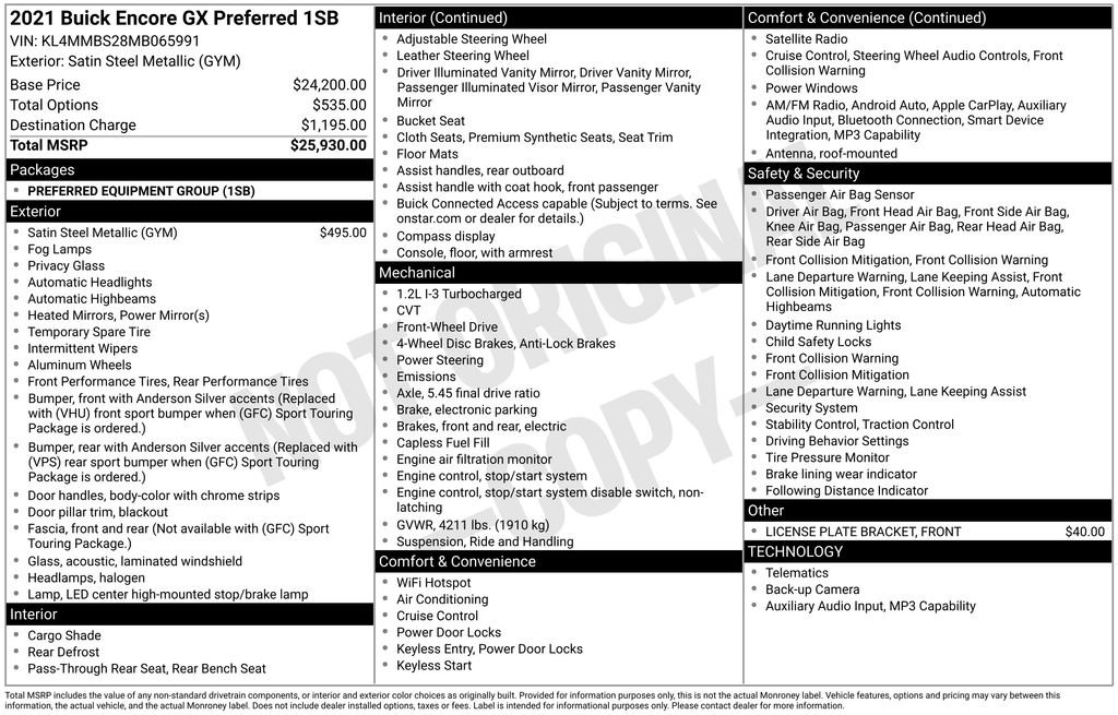 Used 2021 Buick Encore GX Preferred image 12