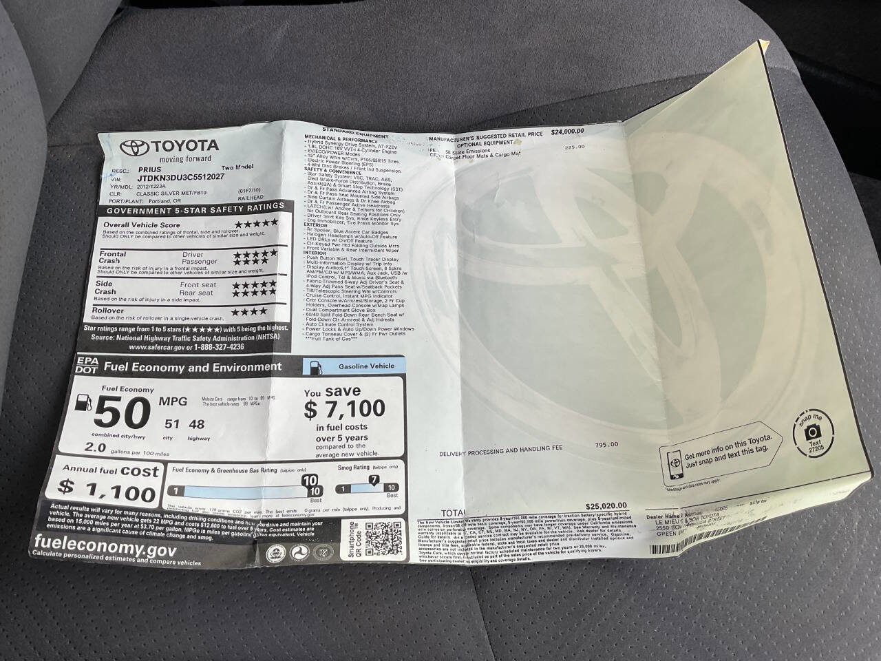 Used 2012 Toyota Prius Three image 37