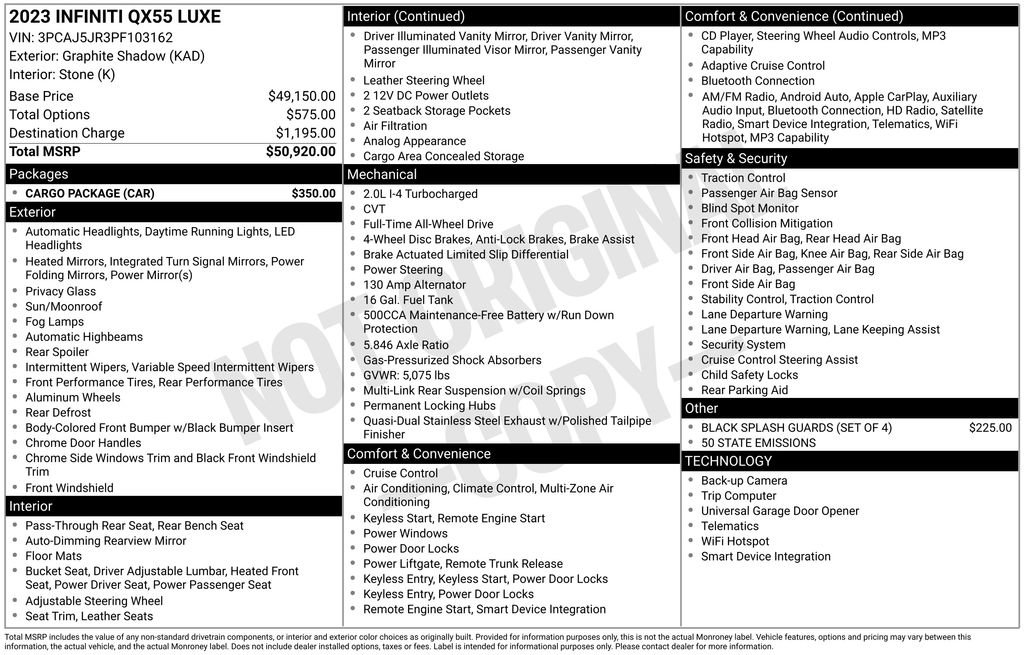 Certified 2023 INFINITI QX55 Luxe w/ Cargo Package AWD/4WD image 29