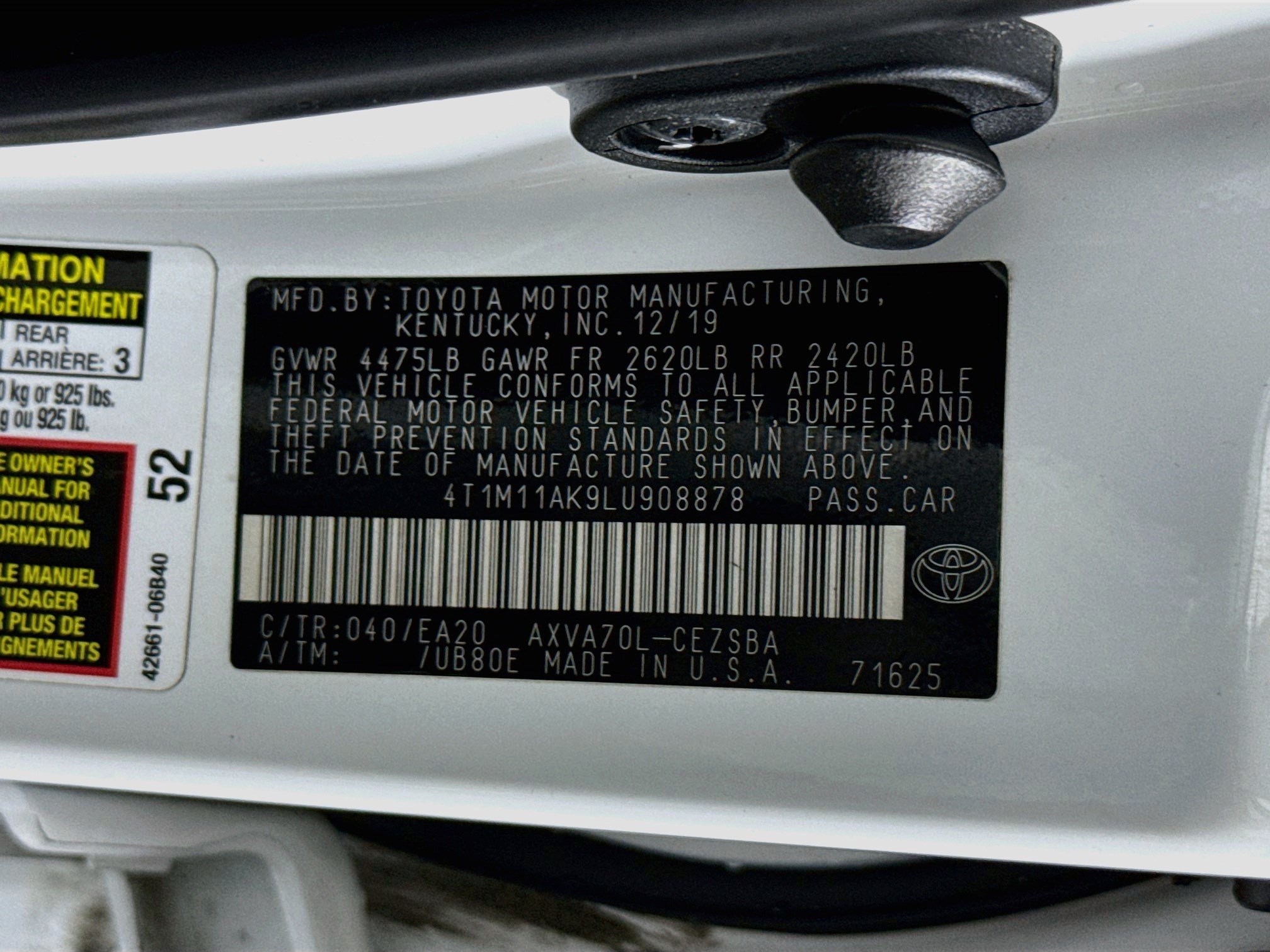 Used 2020 Toyota Camry SE w/ Convenience Package FWD image 40