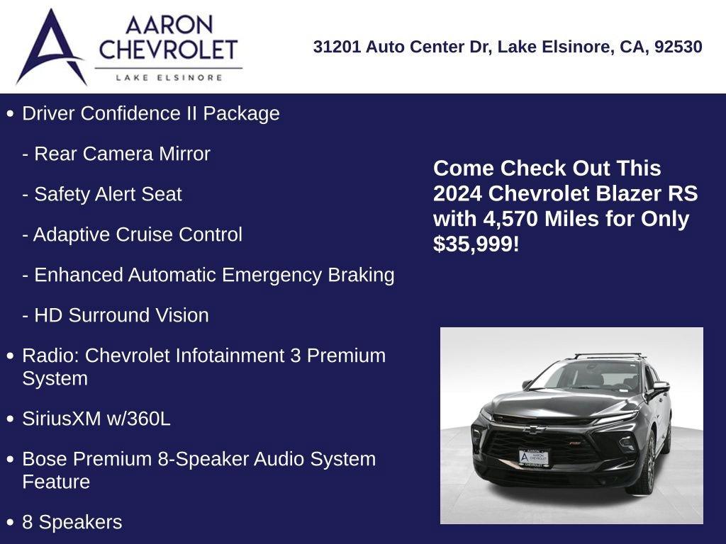 Used 2024 Chevrolet Blazer RS w/ Driver Confidence II Package image 15