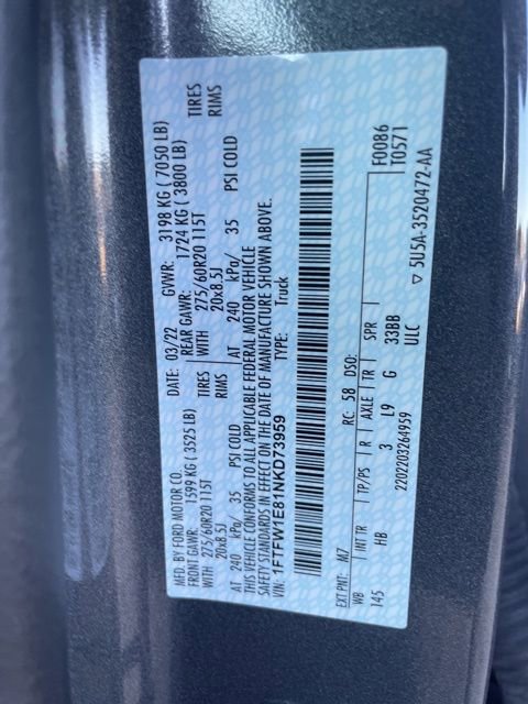 Used 2022 Ford F150 Lariat w/ Equipment Group 502A High image 12