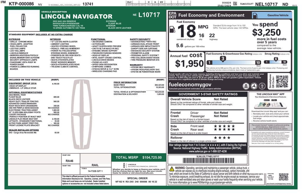 Certified 2022 Lincoln Navigator Reserve image 3