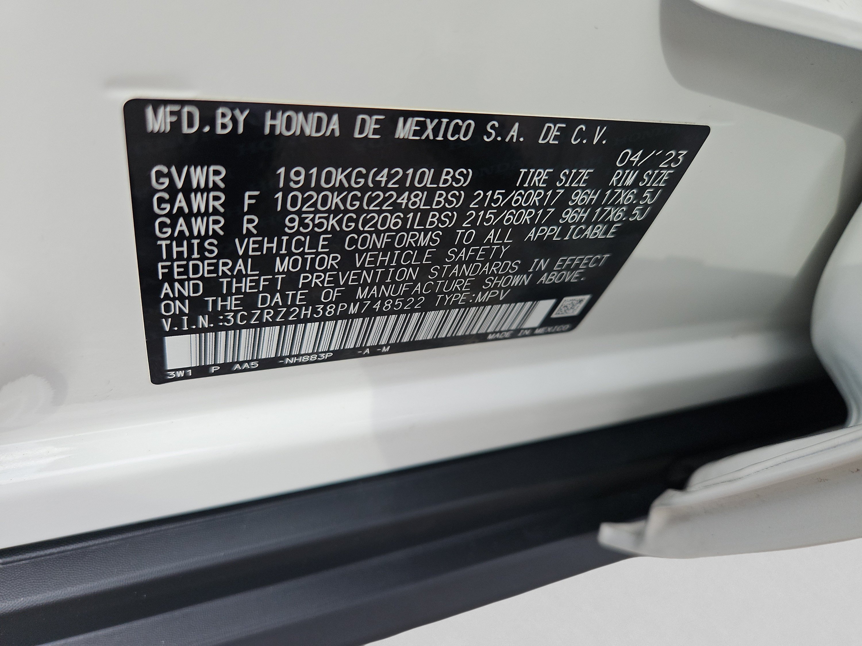 Certified 2023 Honda HR-V LX image 7