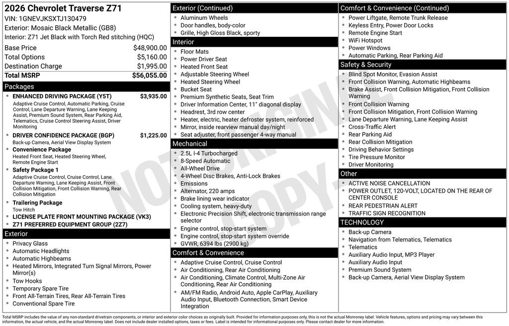 Used 2026 Chevrolet Traverse Z71 w/ Enhanced Driving Package image 36