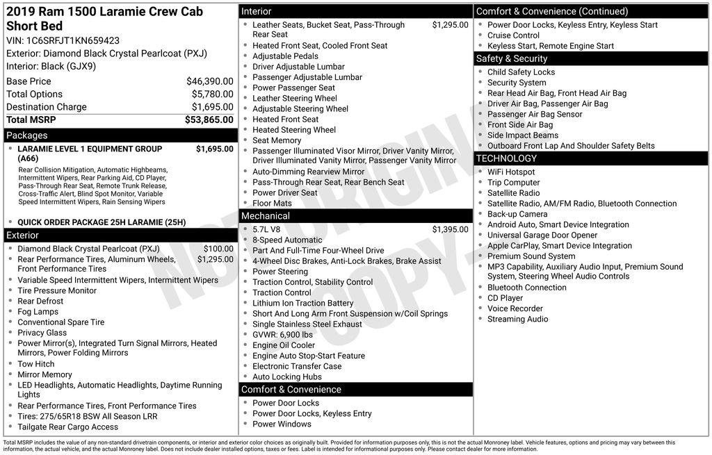 Certified 2019 RAM 1500 Laramie AWD/4WD image 39