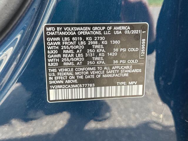 Used 2021 Volkswagen Atlas SE AWD/4WD image 24