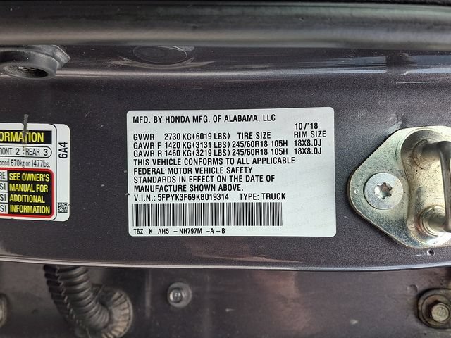 Used 2019 Honda Ridgeline RTL-T image 27