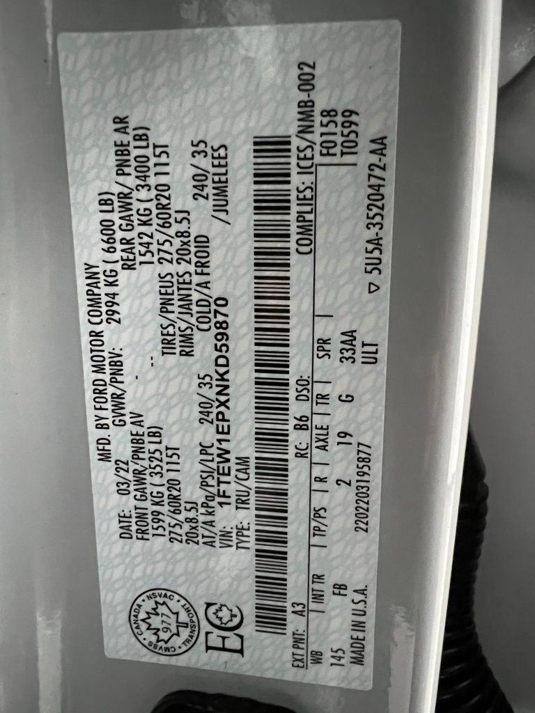 Used 2022 Ford F150 XLT w/ Equipment Group 302A High AWD/4WD image 74