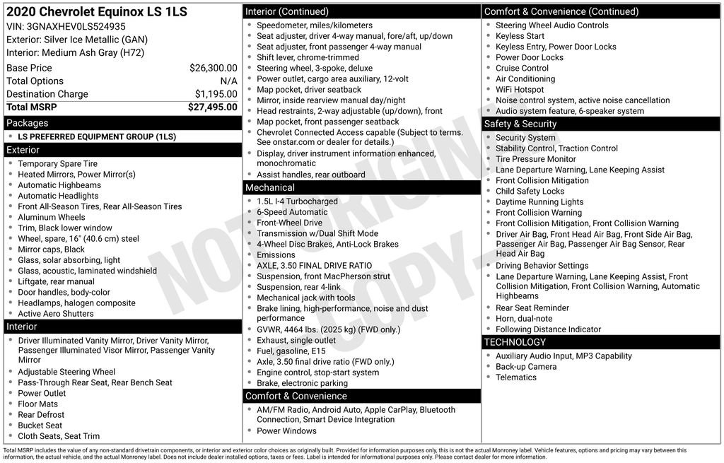 Used 2020 Chevrolet Equinox LS image 8