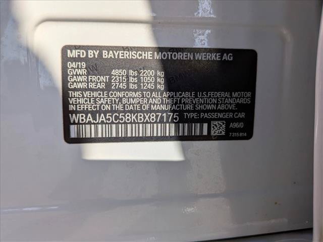 Used 2019 BMW 530i w/ Convenience Package RWD image 26